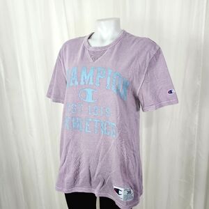 Champion vintage cut gym tee light purple blue graphic oversized small